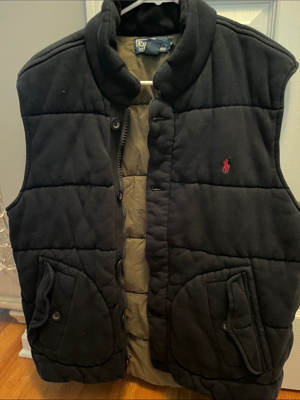 Polo by Ralph Lauren Black Quilted Vest with Red Pony Logo